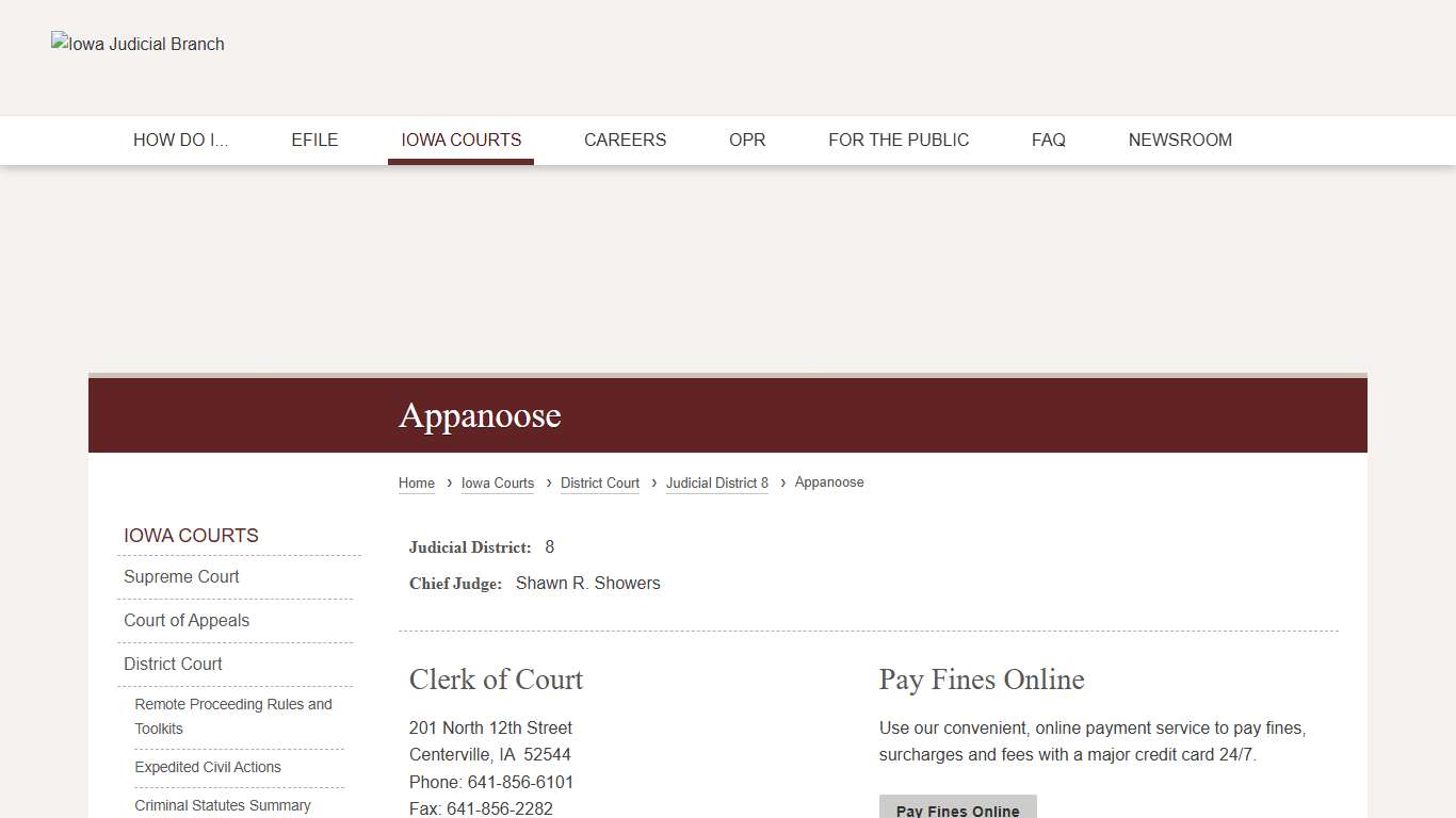 Appanoose Judicial District 8 Iowa Judicial Branch