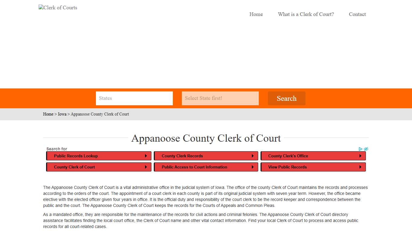 Find Your Appanoose County Clerk of Courts in IA - clerk-of-courts.com